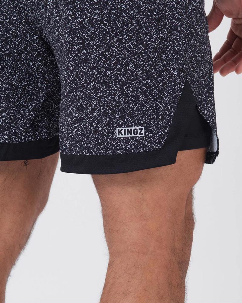 Kingz noise hybrid grappling Shorts-white